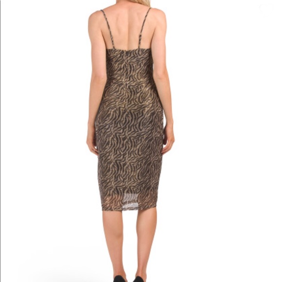 🔥Laundry, Shelli Segal, metallic zebra, ruched dress - Picture 2 of 13